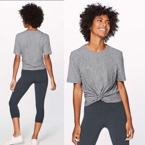 lululemon | Crescent Tee Heathered Grey Tie Front
